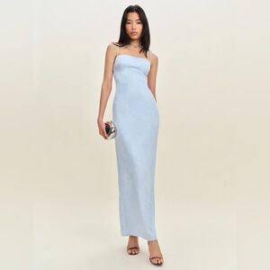 Reformation Frankie Dress In Ice, brand new, never worn, no flaws.